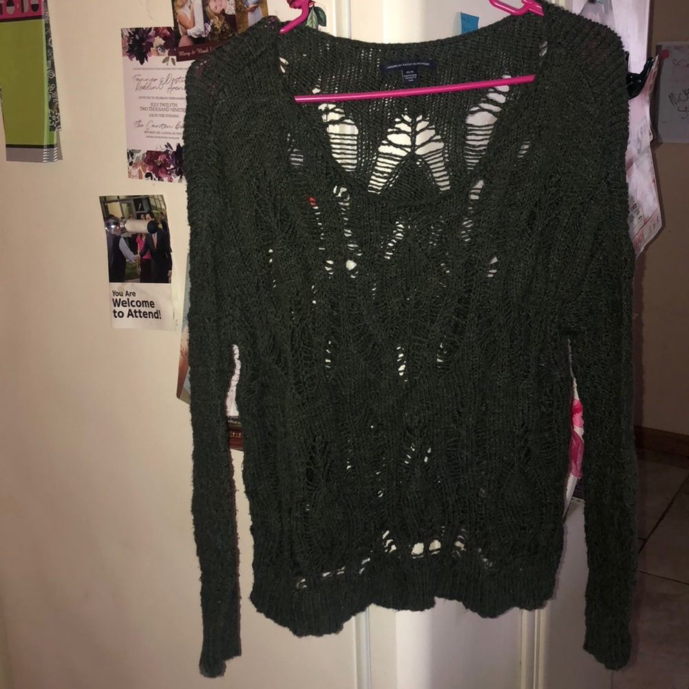 American Eagle green knit sweater